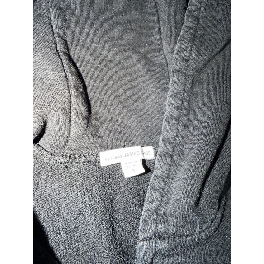 Standard James Perse Full Zip Hoodie Sweatshirt Sz 3 Black - Picture 3 of 6